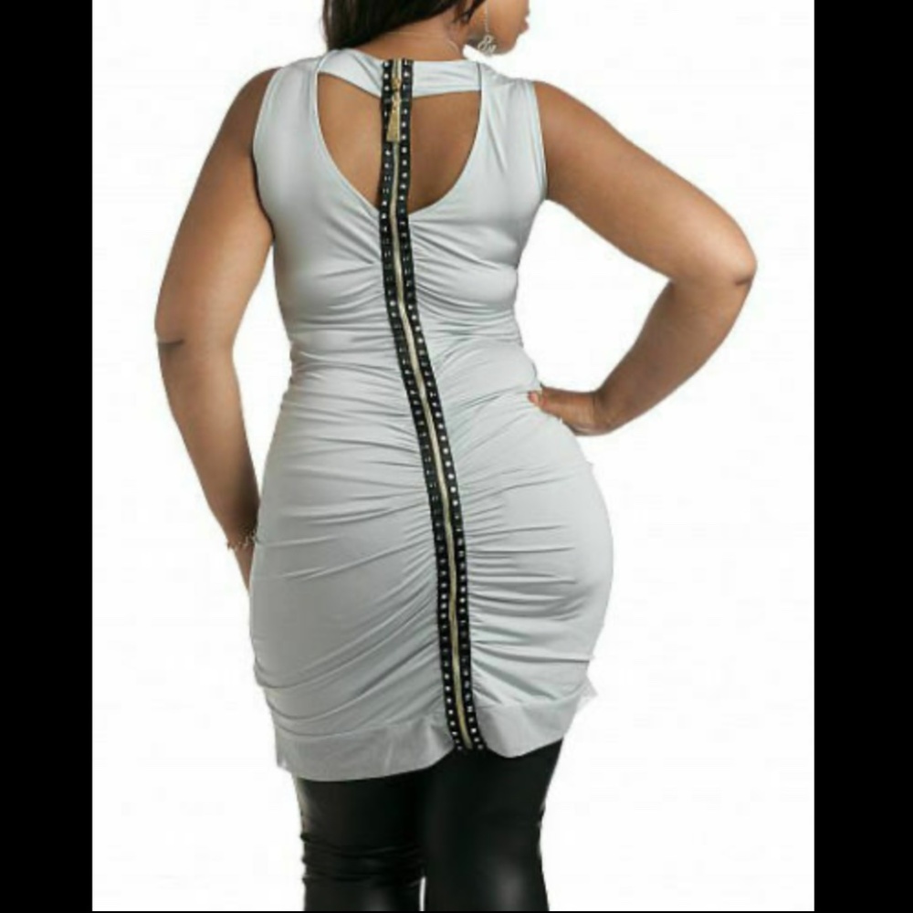 NEW Rocawear Y2K Sexy open back mesh Zippered rhinestone M